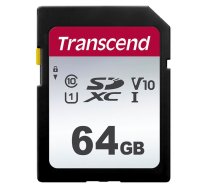 Transcend 64GB SDXC Class 10 UHS-I U3 V30 atmiņas karte (R 100MB/s W 20MB/s)