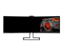 Philips 499P9H monitors, 49 collas, Dual QHD 5120x1440 izšķirtspēja, 32:9 proporcija, izliekts ekrāns