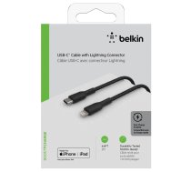 Belkin Lightning/USB-C kabelis 2m auduma, MFI Sertificēts, Melns