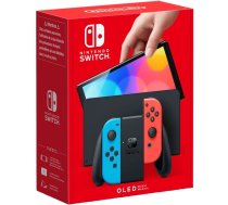 Nintendo Switch (OLED modelis) Hibrīdā spēļu konsole, 7" OLED ekrāns, sarkani/zili kontrolieri