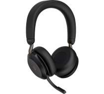 Jabra Evolve2 75 MS Bezvadu Bluetooth Austiņas ar Mikrofonu, Pāri Ausīm, USB-A un Lādēšanas Statīvu, Melnas
