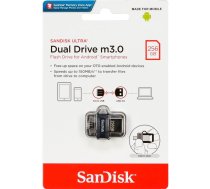 SanDisk Ultra Dual Drive 256GB m3.0 pelēks&sudraba SDDD3-256G-G46