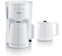 Severin KA 9309 balts filtrēšanas kafijas automāts ar 2 krūzēm, 8 tases katrā
