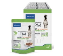 Virbac HPM Cat Adult Neutered Salmon Chunks in Gravy 12x85 g | 3561963630378