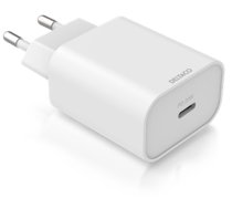 Deltaco Adapteris  USB-C PD, 100-240 V, 20 W, baltas / USBC-AC144  (USBC-AC144)