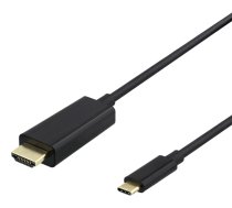 Deltaco Kabelis  USB-C - HDMI, 4K UHD, 2m, juodas / USBC-HDMI1020-K / 00140021  (00140021)