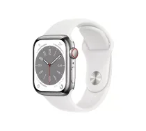 Apple Watch Series 8 OLED 41 mm Digital 352 x 430 pixels Touchscreen 4G Silver Wi-Fi GPS (satellite) ( MNJ53FD/A 0194253178279 )