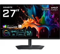Monitor Gigabyte MO27Q3 EK 27 " QD-OLED QHD 360 Hz 0.03 ms 2560 x 1440 pixels 250 cd/m² HDMI connections quantity 2 ( 6122-12Q Gigabyte MO27Q3 MO27Q3 MO27Q3 EK 4719331871833 )