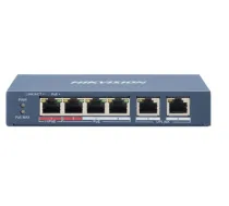 Hikvision DS-3E0106HP-E network switch Unmanaged Fast Ethernet (10/100) Power over Ethernet (PoE) Blue ( 301801345 DS-3E0106HP-E 6954273693343 )