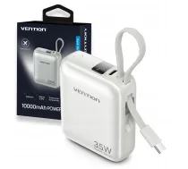 Vention 10000mAh 35W - power bank with USB-C cable (beige) ( FHEN0 6922794789197 )