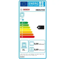 Bosch Oven HBG517CS4 71 L Electric Hydrolytic Control knob Height 59.5 cm Width 59.4 cm Stainless steel ( 4242005545858 HBG517CS4 )