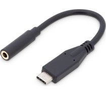 Digitus USB Type-C Audio adapter cable, Type-C - 3.5mm M/F, 0.2m, Audio input/output, Version 3.1 AK-300321-002-S Black, 3.5mm, Type-C