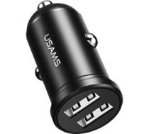 Usams USAMS Ład. sam. 2xUSB 2,4A Mini czarny/black CC114TC01 (US-CC114)