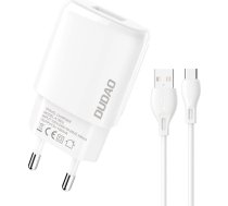 Dudao USB-A 7.5W wall charger + USB-A - USB-C cable 1m white (A1sEUT)