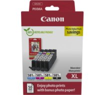 Canon Tintes kārtridžs Canon CLI-581X BK / C / M / Y High Yield Ink Cartridge + Photo Paper Value Pack
