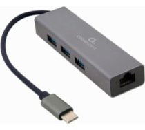 Gembird USB-C Gigabit network adapter with 3-port USB 3.1 hub
