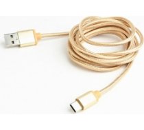 Gembird Cotton braided USB Male to Type-C Male 1.8m Gold