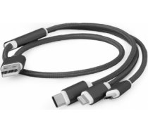Gembird USB charging combo 3-in-1 Lightning, Type C, Micro USB Black