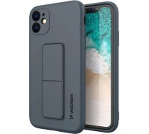 Wozinsky Kickstand Case silicone case with stand for iPhone 12 mini navy blue