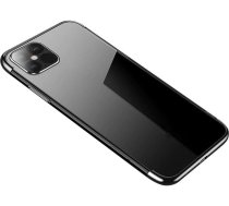 Hurtel Clear Color case TPU gel cover with a metallic frame for Samsung Galaxy S22 Ultra black