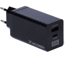 Wozinsky 65W GaN charger with USB ports, USB C supports QC 3.0 PD black (WWCG01)