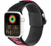 Dux Ducis Strap (Outdoor Version) Apple Watch Ultra Strap, SE, 9, 8, 7, 6, 5, 4, 3, 2, 1 (49, 45, 44, 42 mm) Nylon Band Bracelet Black and Red