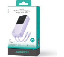 Joyroom JR-PBC06 mini power bank with built-in USB-C / Lightning cables 30W 10000mAh - purple