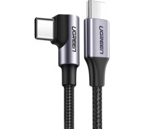 Ugreen US255 50125 USB-C (straight) / USB-C (angled) PD QC cable 60W 3A 2m - gray