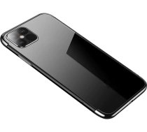 Hurtel Clear Color Case Gel TPU Electroplating frame Cover for Samsung Galaxy S21 Ultra 5G black