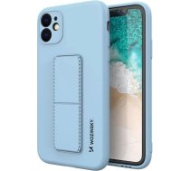 Wozinsky Kickstand Case silicone case with stand for iPhone 12 mini light blue