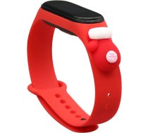 Hurtel Strap Xmas Wristband for Xiaomi Mi Band 4 / Mi Band 3 Christmas Silicone Strap Bracelet Red (Glove)