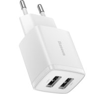 Baseus Compact charger 2x USB 10.5W white (CCXJ010202)