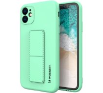 Wozinsky Kickstand Case silicone case with stand for iPhone 12 mini mint