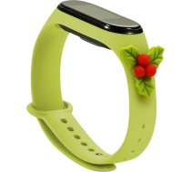 Hurtel Strap Xmas Wristband for Xiaomi Mi Band 4 / Mi Band 3 Christmas Silicone Strap Bracelet Green (Mistletoe)