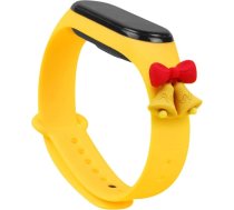 Hurtel Strap Xmas Wristband for Xiaomi Mi Band 4 / Mi Band 3 Christmas Silicone Strap Bracelet Yellow (bells)