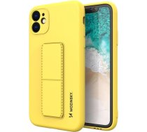 Wozinsky Kickstand Case silicone case with stand for iPhone 12 mini yellow