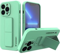 Wozinsky Kickstand Case silicone case with stand for iPhone 13 mini mint