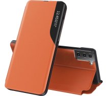 Hurtel Eco Leather View Case elegant bookcase type case with kickstand for Samsung Galaxy S21+ 5G (S21 Plus 5G) orange