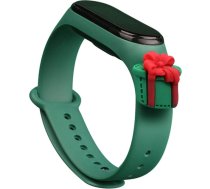 Hurtel Strap Xmas Wristband for Xiaomi Mi Band 4 / Mi Band 3 Christmas Silicone Strap Bracelet Dark Green (Gift)