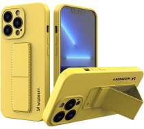 Wozinsky Kickstand Case silicone case with stand for iPhone 13 mini yellow