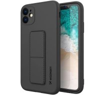 Wozinsky Kickstand Case iPhone 12 mini silicone case with stand black