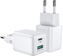 Joyroom wall charger (EU plug) USB / USB Type C 30W Power Delivery QuickCharge 3.0 AFC FCP white (L-QP303)