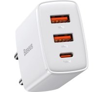 Baseus Compact fast charger 2x USB / USB Type C 30W 3A Power Delivery Quick Charge white (CCXJ-E02) White