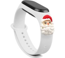 Hurtel Strap Xmas Wristband for Xiaomi Mi Band 4 / Mi Band 3 Christmas Silicone Strap Bracelet White (Santa Claus)