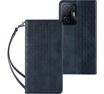 Hurtel Magnet Strap Case Case for Xiaomi Redmi Note 11 Pro Pouch Wallet + Mini Lanyard Pendant Blue