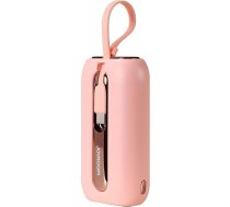 Joyroom mini powerbank 10000mAh Colorful Series 22.5W with 2 built-in USB C and Lightning cables pink (JR-L012)