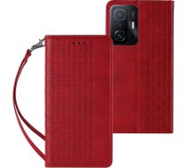 Hurtel Magnet Strap Case Case for Xiaomi Redmi Note 11 Pro Pouch Wallet + Mini Lanyard Pendant Red