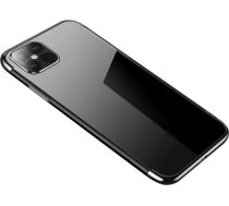 Hurtel Clear Color Case Gel TPU Electroplating frame Cover for iPhone 12 Pro Max black