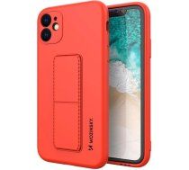 Wozinsky Kickstand Case silicone case with stand for iPhone 12 mini red