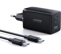 Joyroom fast GaN charger 65W USB-A, 2x USB-C black + USB-C - USB-C cable 100W 1.2m (TCG01)